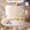 Топпер для торта Boy or Girl акриловый золотой